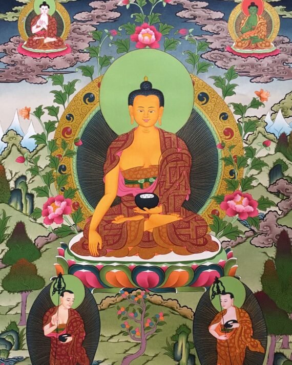 Lord Buddha Thangka, Shakyamuni Thangka 82x58 cm NTH79