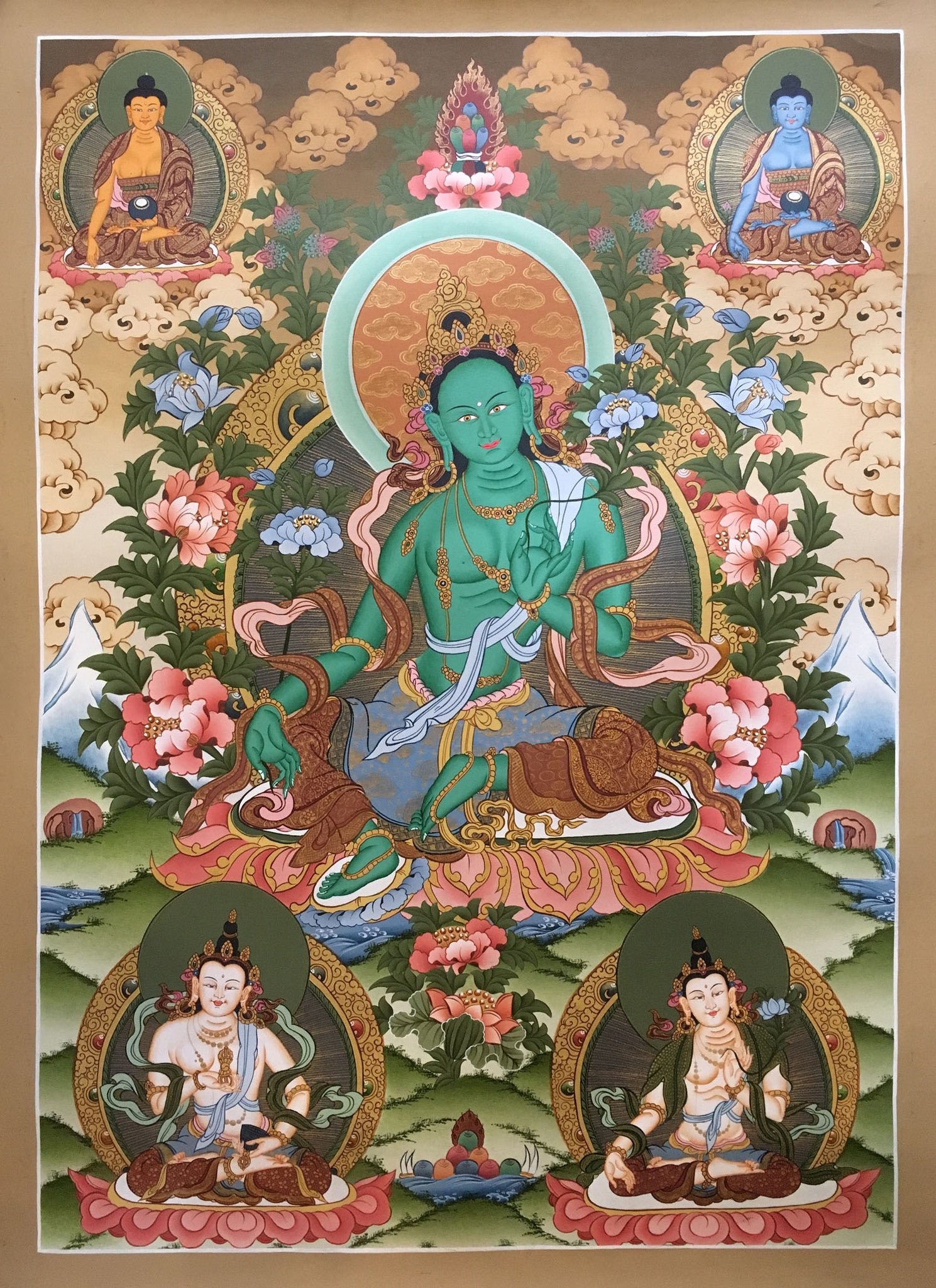 Tibetan Thangka of Green Tara