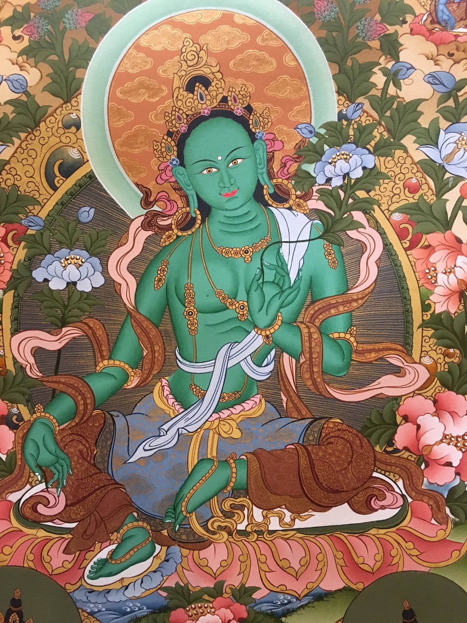 Tibetan Thangka of Green Tara