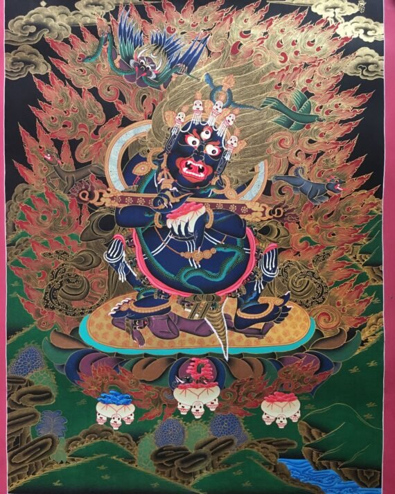 Colorful thangka of Vajrapani